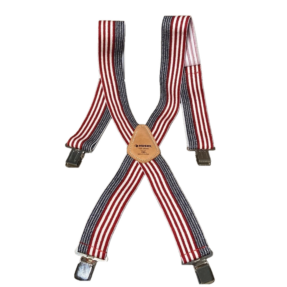 Husky Adjustable Suspenders Red White Blue